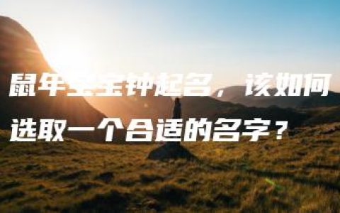 鼠年宝宝钟起名，该如何选取一个合适的名字？