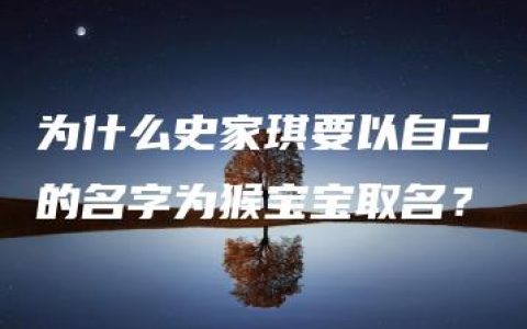 为什么史家琪要以自己的名字为猴宝宝取名？