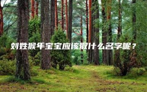 刘姓猴年宝宝应该取什么名字呢？