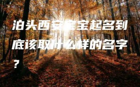 泊头西安宝宝起名到底该取什么样的名字？