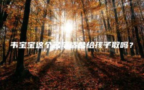 韦宝宝这个名字适合给孩子取吗？