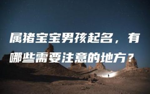 属猪宝宝男孩起名，有哪些需要注意的地方？