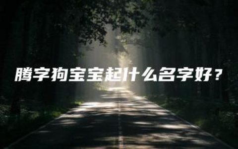 腾字狗宝宝起什么名字好？