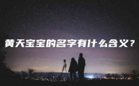 黄天宝宝的名字有什么含义？