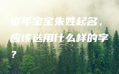 猪年宝宝朱姓起名，应该选用什么样的字？