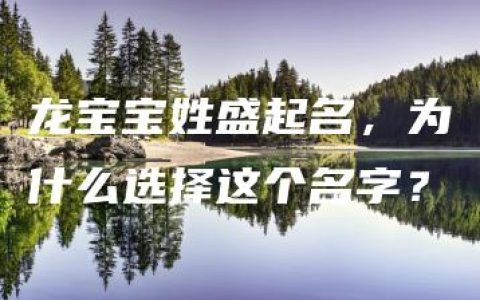 龙宝宝姓盛起名，为什么选择这个名字？