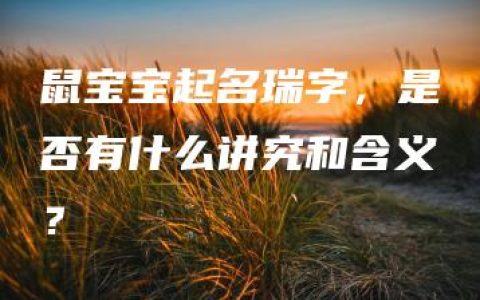 鼠宝宝起名瑞字，是否有什么讲究和含义？