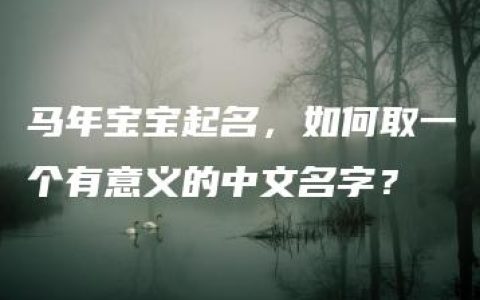 马年宝宝起名，如何取一个有意义的中文名字？