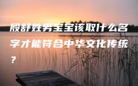 殷舒姓男宝宝该取什么名字才能符合中华文化传统？