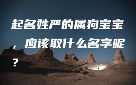 起名姓严的属狗宝宝，应该取什么名字呢？