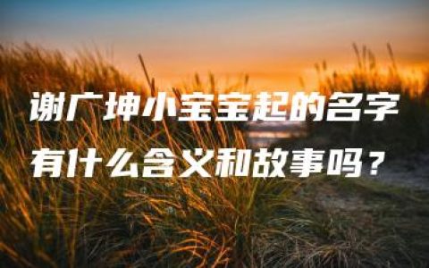 谢广坤小宝宝起的名字有什么含义和故事吗？