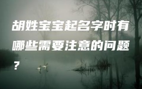 胡姓宝宝起名字时有哪些需要注意的问题？