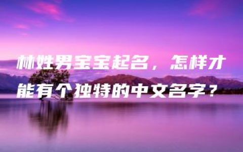 林姓男宝宝起名，怎样才能有个独特的中文名字？