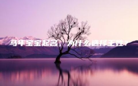 马年宝宝起名，为什么选择王姓？