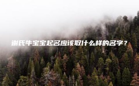 谢氏牛宝宝起名应该取什么样的名字？