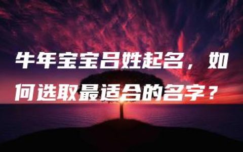 牛年宝宝吕姓起名，如何选取最适合的名字？