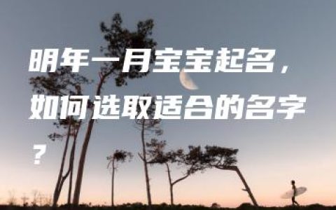 明年一月宝宝起名，如何选取适合的名字？