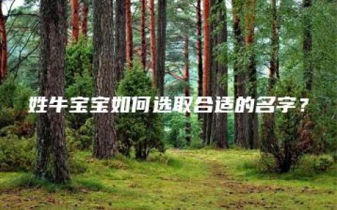 姓牛宝宝如何选取合适的名字？