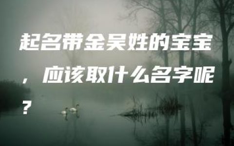 起名带金吴姓的宝宝，应该取什么名字呢？