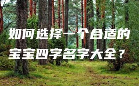 如何选择一个合适的宝宝四字名字大全？