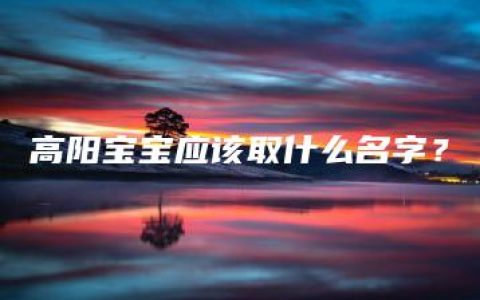 高阳宝宝应该取什么名字？