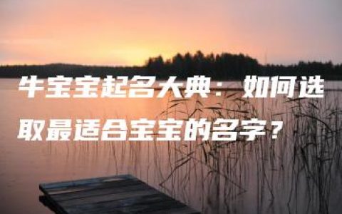 牛宝宝起名大典：如何选取最适合宝宝的名字？