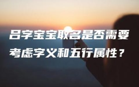 吕字宝宝取名是否需要考虑字义和五行属性？