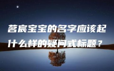 茗宸宝宝的名字应该起什么样的疑问式标题？