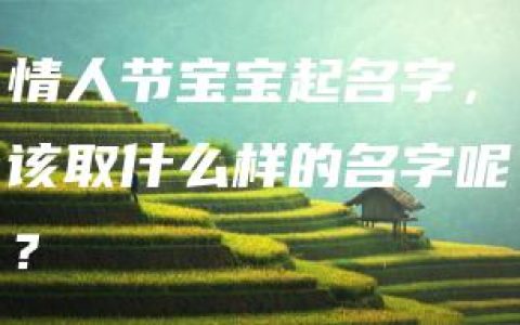 情人节宝宝起名字，该取什么样的名字呢？