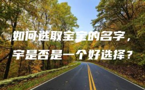 如何选取宝宝的名字，宇是否是一个好选择？