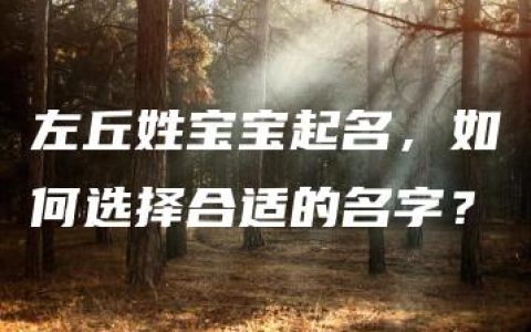 左丘姓宝宝起名，如何选择合适的名字？