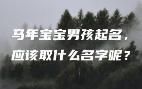 马年宝宝男孩起名，应该取什么名字呢？