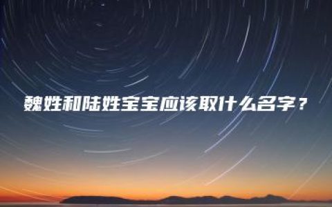 魏姓和陆姓宝宝应该取什么名字？