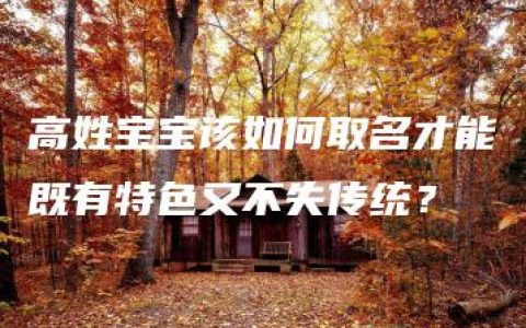 高姓宝宝该如何取名才能既有特色又不失传统？