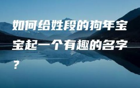 如何给姓段的狗年宝宝起一个有趣的名字？