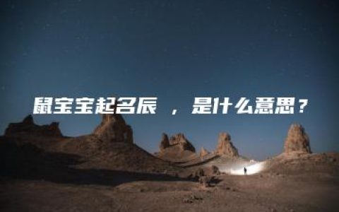 鼠宝宝起名辰珺，是什么意思？