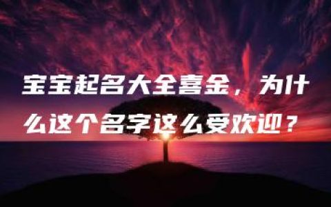 宝宝起名大全喜金，为什么这个名字这么受欢迎？