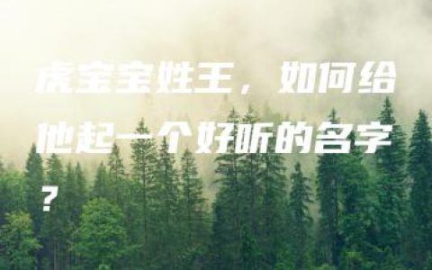 虎宝宝姓王，如何给他起一个好听的名字？