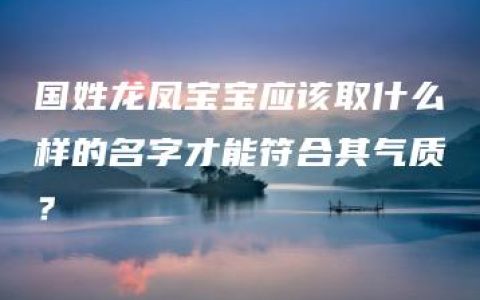 国姓龙凤宝宝应该取什么样的名字才能符合其气质？