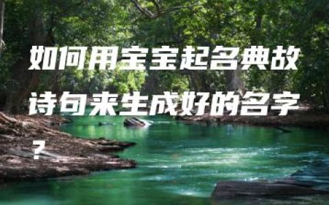 如何用宝宝起名典故诗句来生成好的名字？