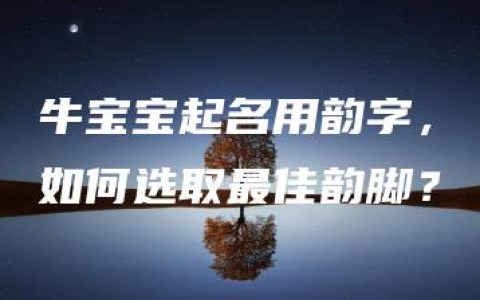 牛宝宝起名用韵字，如何选取最佳韵脚？