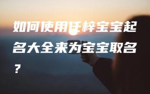 如何使用任梓宝宝起名大全来为宝宝取名？