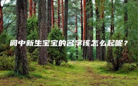 阆中新生宝宝的名字该怎么起呢？