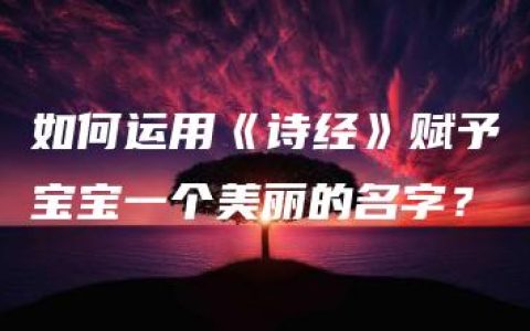 如何运用《诗经》赋予宝宝一个美丽的名字？