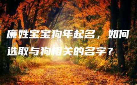 廉姓宝宝狗年起名，如何选取与狗相关的名字？