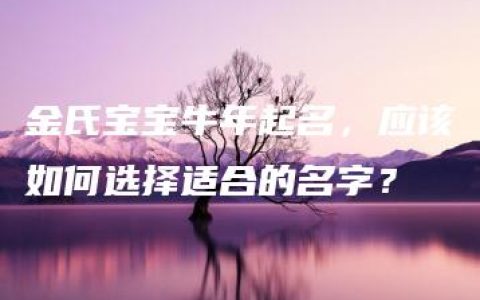 金氏宝宝牛年起名，应该如何选择适合的名字？