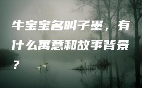 牛宝宝名叫子墨，有什么寓意和故事背景？