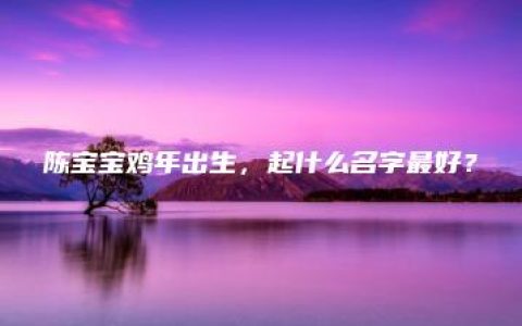 陈宝宝鸡年出生，起什么名字最好？