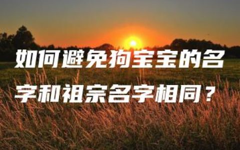 如何避免狗宝宝的名字和祖宗名字相同？