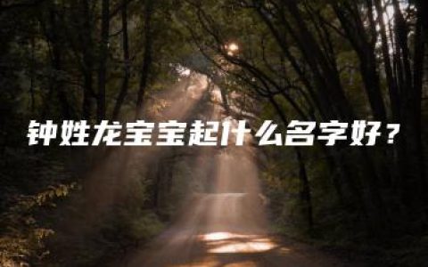 钟姓龙宝宝起什么名字好？